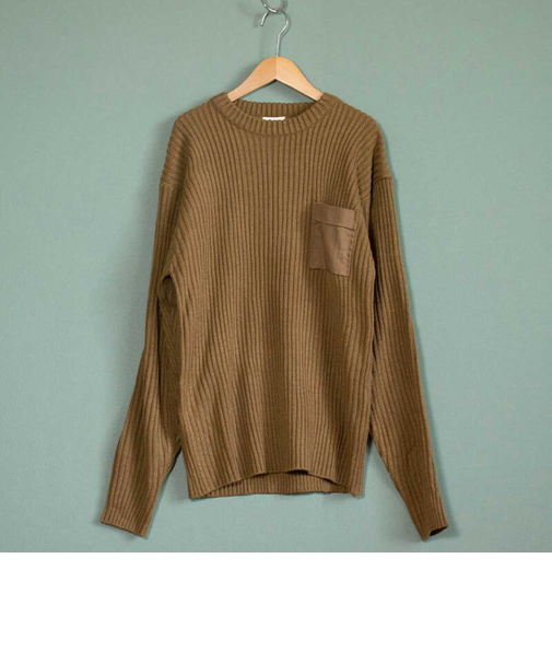 【当商品送料無料】セーター メンズ 通販 コマンドセーター ミリタリーセーター 畦編みニットセーター 新品 JW045YN アクリル ポケット付