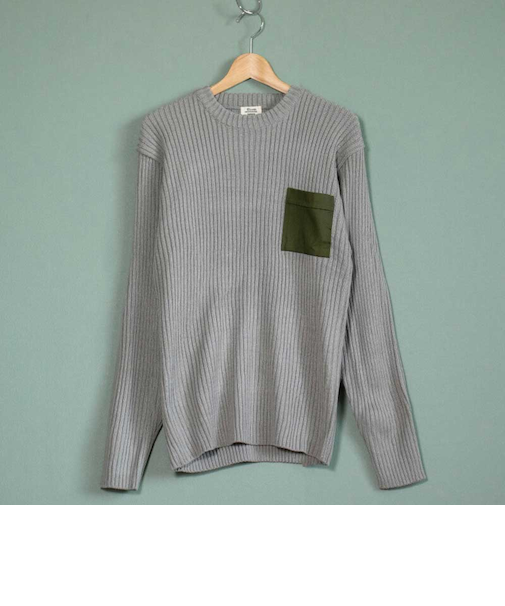 【当商品送料無料】セーター メンズ 通販 コマンドセーター ミリタリーセーター 畦編みニットセーター 新品 JW045YN アクリル ポケット付