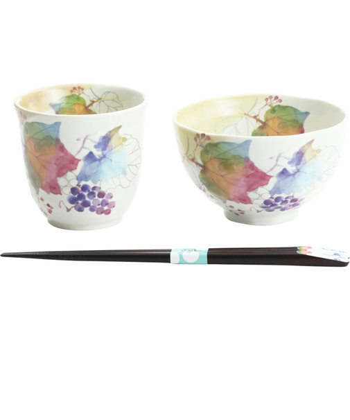 【当商品送料無料】美濃焼 茶碗 湯呑 箸 セット 通販 花ものがたり 和藍 日本製 和食器セット 食器 飯椀 湯呑み お箸 はし 天宝箸 ご飯茶碗