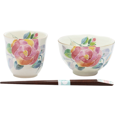 【当商品送料無料】美濃焼 茶碗 湯呑 箸 セット 通販 花ものがたり 和藍 日本製 和食器セット 食器 飯椀 湯呑み お箸 はし 天宝箸 ご飯茶碗