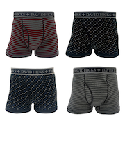 【当商品送料無料】ボクサーパンツ メンズ セット 4枚 通販 ちょい漏れパンツ David Hicks ボクサーブリーフ 尿漏れパンツ 男性用