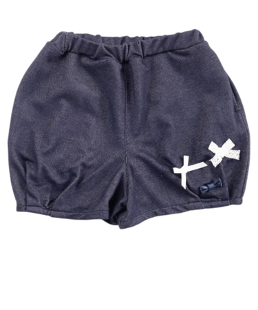【当商品送料無料】デニム ショートパンツ 女の子 キッズ 通販 短パン ハーフパンツ バルーンパンツ リボン レース りぼん 後ろポケット