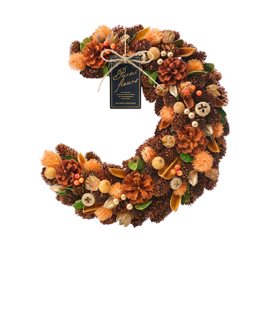 【当商品送料無料】ハロウィン 秋 リース 玄関 通販 三日月リース オータムリース ドライリース Mサイズ 直径約25cm クレッセントリース