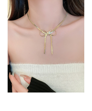 【当商品送料無料】ネックレス レディース シンプル 通販 ペンダント スネークチェーン 首飾り ジュエリー アクセサリー リボン 大人 かわいい