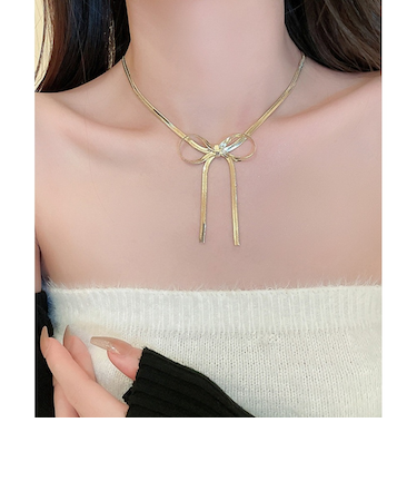 【当商品送料無料】ネックレス レディース シンプル 通販 ペンダント スネークチェーン 首飾り ジュエリー アクセサリー リボン 大人 かわいい