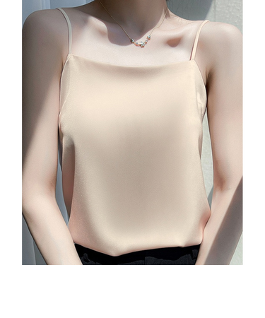 【当商品送料無料】キャミソール カップなし 通販 サテン キャミ サテンキャミ さらさら 透けにくい レディース トップス インナー 大人 かわいい