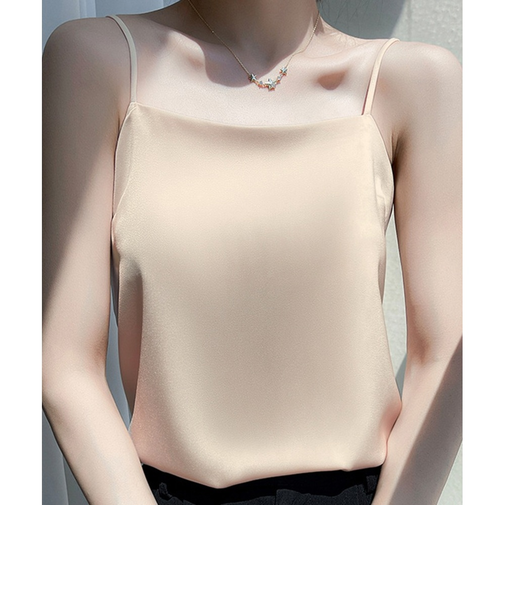 【当商品送料無料】キャミソール カップなし 通販 サテン キャミ サテンキャミ さらさら 透けにくい レディース トップス インナー 大人 かわいい