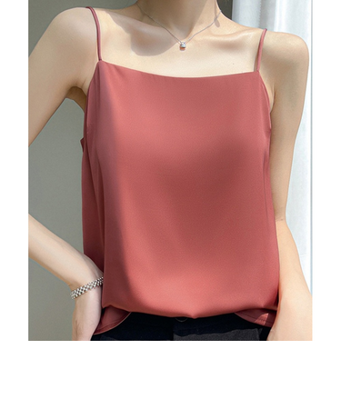 【当商品送料無料】キャミソール カップなし 通販 サテン キャミ サテンキャミ さらさら 透けにくい レディース トップス インナー 大人 かわいい