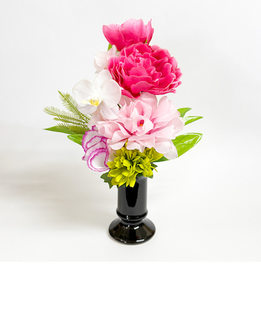 【当商品送料無料】造花 お供え 花器付き 通販 アーティフィシャルフラワー 仏花 お供え花 仏壇 供花 水換え不要 花器入り 花瓶セット 仏壇用