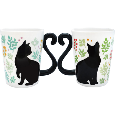 【当商品送料無料】マグカップ ペア 通販 ペアマグカップ マグ カップ 猫 黒猫 ネコ コップ 300ml コーヒーカップ ツインマグ セット ねこ