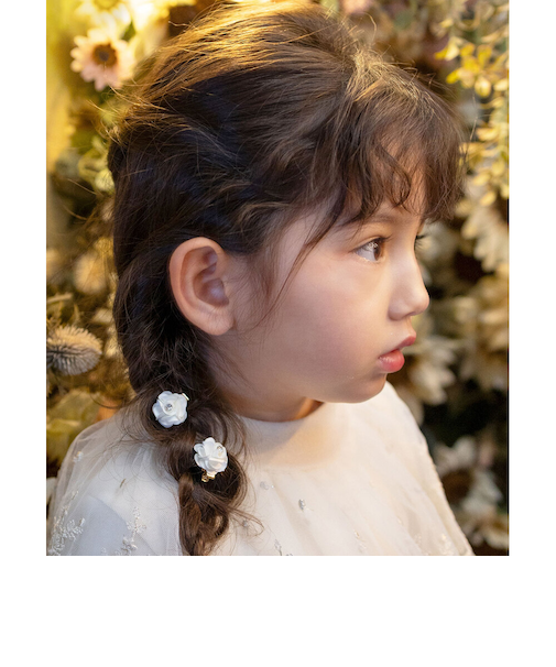 【当商品送料無料】Rora ヘアクリップ キッズ 2個セット 通販 ローズメル お花 フラワー ラインストーン ヘアークリップ 髪どめ 髪留め