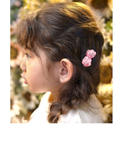 【当商品送料無料】Rora ヘアクリップ キッズ 2個セット 通販 ローズメル お花 フラワー ラインストーン ヘアークリップ 髪どめ 髪留め