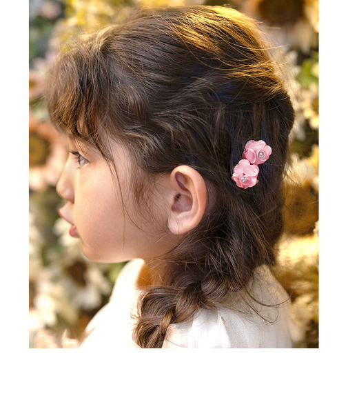 【当商品送料無料】Rora ヘアクリップ キッズ 2個セット 通販 ローズメル お花 フラワー ラインストーン ヘアークリップ 髪どめ 髪留め