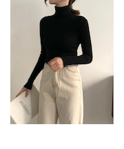 【当商品送料無料】ニット トップス 冬 通販 リブニット ハイネック セーター 長袖 ハイネックニット ハイネックセーター インナーニット