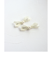 【当商品送料無料】Rora ヘアクリップ キッズ 2個セット 通販 マロン リボン ミニ パール ベロア ヘアークリップ 髪どめ 髪留め