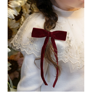 【当商品送料無料】Rora バレッタ キッズ 通販 マールン ベルベット 髪飾り 髪どめ 髪留め リボン 大きめ 大人っぽい 女の子 女子 子供