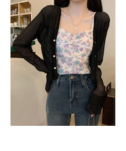 【当商品送料無料】カーディガン レディース ショート丈 通販 シアーカーディガン ボレロ ショートカーディガン カーデガン 羽織もの はおりもの