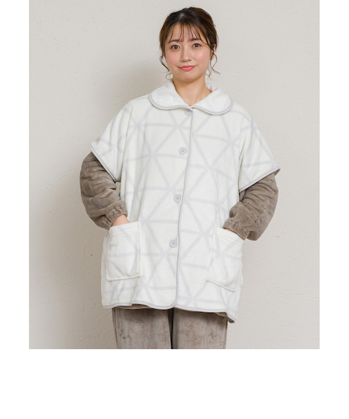 【当商品送料無料】ブランケットローブ ショート丈 通販 ローブ ブランケット レディース 前開き フロントボタン ルームウェア 暖かい ふわふわ