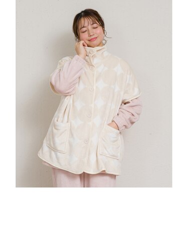 【当商品送料無料】ブランケットローブ ショート丈 通販 ローブ ブランケット レディース 前開き フロントボタン ルームウェア 暖かい ふわふわ