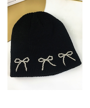 【当商品送料無料】ニット帽 レディース 通販 Diamond Hearts ダイヤモンドハーツ ビーズリボン ニットビーニー ビーニー