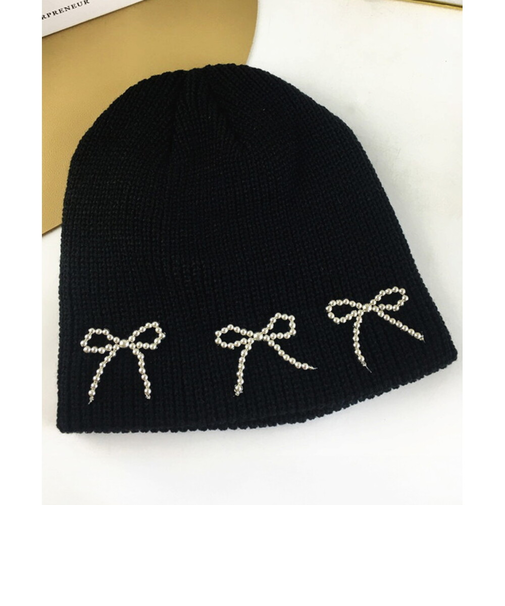 【当商品送料無料】ニット帽 レディース 通販 Diamond Hearts ダイヤモンドハーツ ビーズリボン ニットビーニー ビーニー