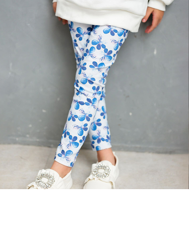 【当商品送料無料】Rora 子供服 レギンス 通販 デイジー スパッツ パンツ ズボン 花柄 女の子 女子 子供 こども 子ども 10分丈 十分丈