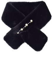 【当商品送料無料】ティペット レディース ファー 通販 ミニマフラー マフラー 襟巻き 首巻き パール付 パール ふんわり ふわふわ かわいい