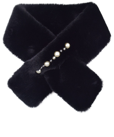 【当商品送料無料】ティペット レディース ファー 通販 ミニマフラー マフラー 襟巻き 首巻き パール付 パール ふんわり ふわふわ かわいい