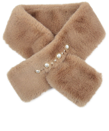 【当商品送料無料】ティペット レディース ファー 通販 ミニマフラー マフラー 襟巻き 首巻き パール付 パール ふんわり ふわふわ かわいい