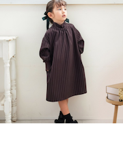 【当商品送料無料】Rora ワンピース 通販 ビオラ パール付きバルーンワンピース 子供服 ワンピ 長袖 フォーマルワンピース コクーン パール