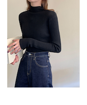 【当商品送料無料】ニット トップス 冬 通販 リブニット ハイネック セーター 長袖 ハイネックニット ハイネックセーター インナーニット