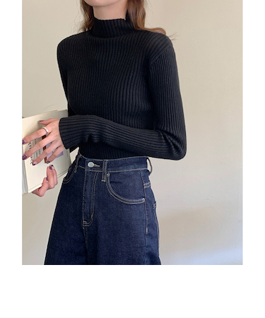 【当商品送料無料】ニット トップス 冬 通販 リブニット ハイネック セーター 長袖 ハイネックニット ハイネックセーター インナーニット