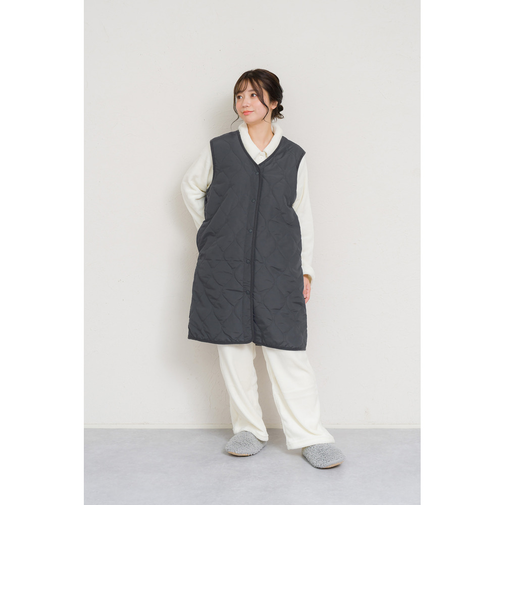 【当商品送料無料】キルティングベスト レディース 通販 ジレ ロングジレ 前開き フロントボタン ノースリーブ おしゃれ ロングベスト ロング丈