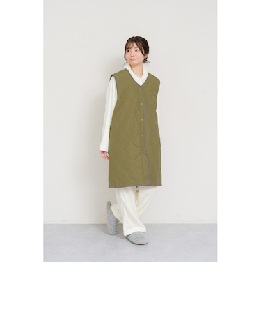 【当商品送料無料】キルティングベスト レディース 通販 ジレ ロングジレ 前開き フロントボタン ノースリーブ おしゃれ ロングベスト ロング丈