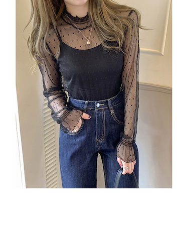 【当商品送料無料】シアートップス 長袖 通販 シアー カットソー シアーブラウス チュールブラウス チュール インナー 透け シースルー