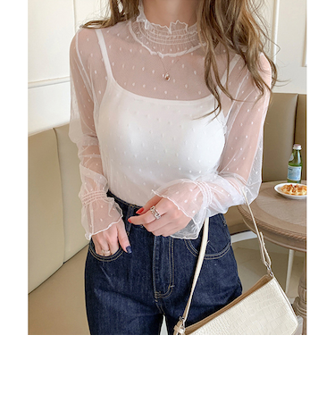 【当商品送料無料】シアートップス 長袖 通販 シアー カットソー シアーブラウス チュールブラウス チュール インナー 透け シースルー