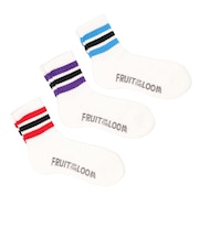 【当商品送料無料】fruit of the loom ソックス ショート 通販 靴下 くつした くつ下 ラインソックス ライン ショート丈 リブ