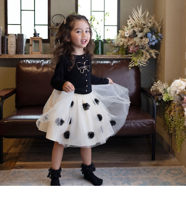 【当商品送料無料】Rora 子供服 スカート 通販 ポップマム お花スカート フレアスカート キッズ 女の子 女子 チュールスカート レース