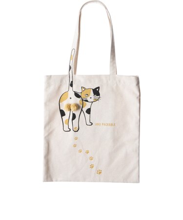 【当商品送料無料】トートバッグ AND PACKABLE 通販 ニャンタマトートバッグ 大きめ A4 ショルダーバッグ 猫 ねこ ネコ 肩掛け