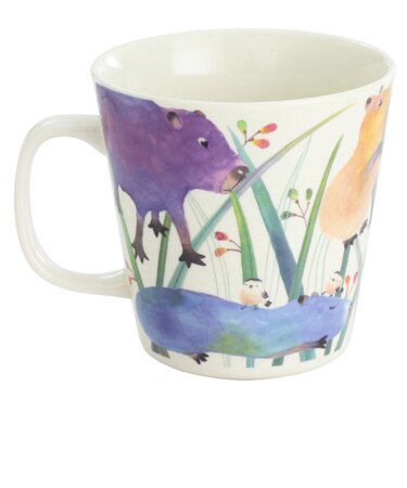 【当商品送料無料】セラミック藍 マグカップ 通販 日本製 マグ カップ ふぁんFUN 湯呑み コップ 美濃焼 食器 動物 アニマル 電子レンジ対応