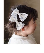 【当商品送料無料】Rora ヘアクリップ キッズ 2個セット 通販 ナイリー リボン 大きめ レース ヘアークリップ 髪どめ 髪留め