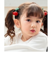【当商品送料無料】Rora ヘアクリップ キッズ 2個セット 通販 チェリー ニット さくらんぼ ヘアークリップ 髪どめ 髪留め ヘアアクセサリー