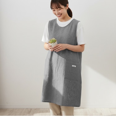【当商品送料無料】エプロン バッククロス おしゃれ 通販 前掛け シャンブレー 生地 袖なし レディース 大人 保育士 綿100％ コットン