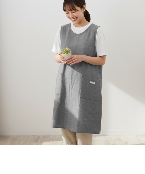 【当商品送料無料】エプロン バッククロス おしゃれ 通販 前掛け シャンブレー 生地 袖なし レディース 大人 保育士 綿100％ コットン