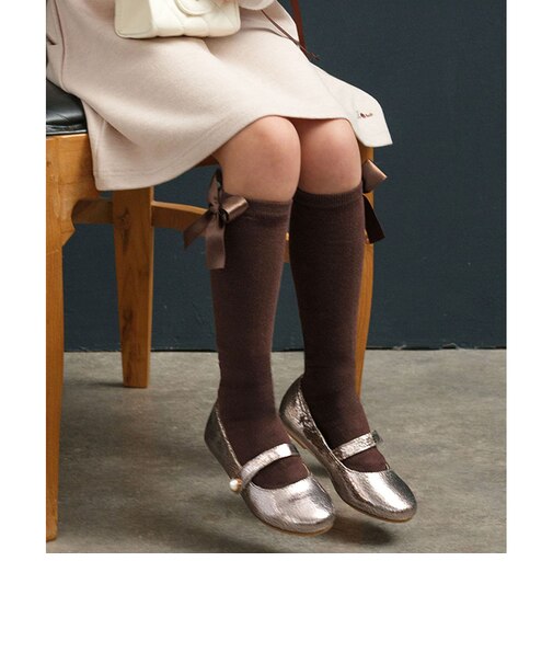 【当商品送料無料】キッズ ハイソックス 女の子 通販 Rora ローラ 子供服 エマリー リボン 靴下 長靴下 ソックス くつ下 膝下 子供 こども