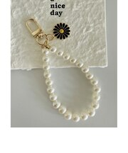 【当商品送料無料】キーチャーム パール フラワー 通販 チャーム キーホルダー バッグチャーム バックチャーム かわいい ブラックフラワー