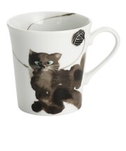 【当商品送料無料】セラミック藍 マグカップ 通販 日本製 マグ カップ 磁器 湯呑み コップ 和食器 食器 にゃん屋 花猫 ネコ ねこ ギフト