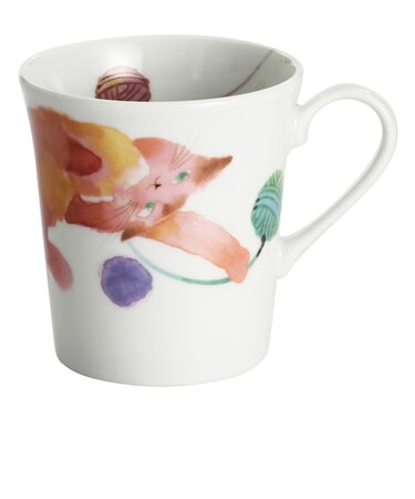 【当商品送料無料】セラミック藍 マグカップ 通販 日本製 マグ カップ 磁器 湯呑み コップ 和食器 食器 にゃん屋 花猫 ネコ ねこ ギフト