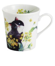 【当商品送料無料】セラミック藍 マグカップ 通販 日本製 マグ カップ 磁器 湯呑み コップ 和食器 食器 にゃん屋 花猫 ネコ ねこ ギフト