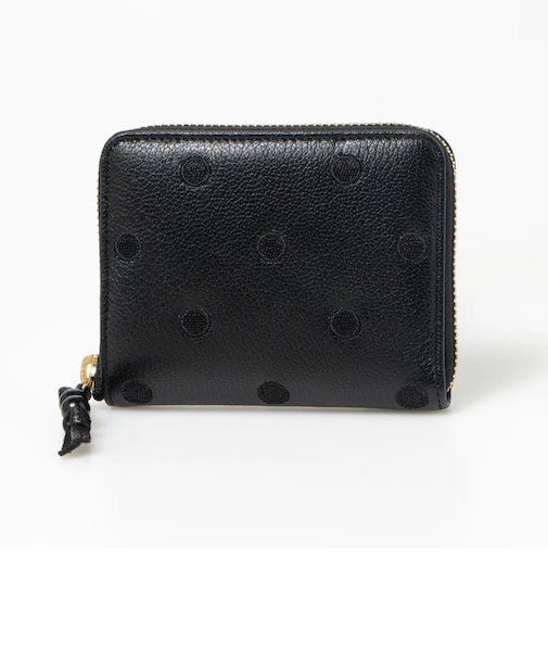 【当商品送料無料】perche ペルケ 財布 08-06-03900 通販 ドット刺繍ラウンドパームフィットウォレット 二つ折り財布 二折